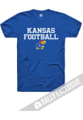 Kansas Jayhawks Rally Football Stacked T Shirt - Blue