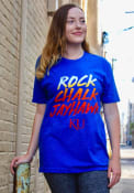Kansas Jayhawks Rally Rock Chalk Fade Fashion T Shirt - Blue