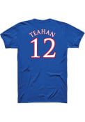 Chris Teahan Kansas Jayhawks Rally Basketball Player Name and Number T-Shirt - Blue