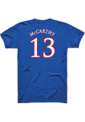 Charlie McCarthy Kansas Jayhawks Rally Basketball Player Name and Number T-Shirt - Blue