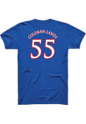 Jalen Coleman-Lands Kansas Jayhawks Rally Basketball Player Name and Number T-Shirt - Blue