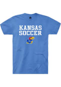 Kansas Jayhawks Rally Soccer Stacked T Shirt - Blue