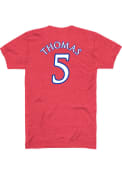 Aniya Thomas Kansas Jayhawks Rally Basketball Name and Number T-Shirt - Red