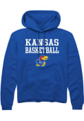 Kansas Jayhawks Rally Basketball Stacked Hooded Sweatshirt - Blue