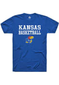 Kansas Jayhawks Rally Basketball Stacked T Shirt - Blue
