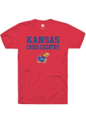 Kansas Jayhawks Rally Cross Country Stacked T Shirt - Red