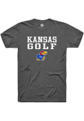 Kansas Jayhawks Rally Golf Stacked T Shirt - Charcoal