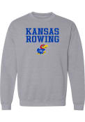 Kansas Jayhawks Rally Rowing Stacked Crew Sweatshirt - Grey