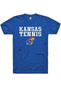 Kansas Jayhawks Rally Tennis Stacked T Shirt - Blue