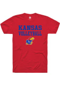 Kansas Jayhawks Rally Volleyball Stacked T Shirt - Red