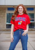 Kansas Jayhawks Rally Womens Basketball Stacked T Shirt - Red