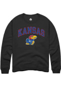 Kansas Jayhawks Rally Arch Mascot Crew Sweatshirt - Black