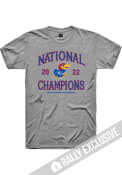 Kansas Jayhawks Rally 2022 National Champions Circus Font Fashion T Shirt - Grey