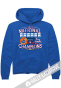 Kansas Jayhawks Rally 2022 National Champions Banners Hooded Sweatshirt - Blue