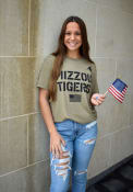 Missouri Tigers Rally Folds of Honor Stencil Flag Fashion T Shirt - Olive