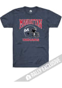 Manhattan High School Indians Rally Football Helmet Triblend Fashion T Shirt - Navy Blue
