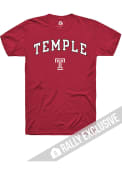 Temple Owls Rally Arch Mascot T Shirt - Red