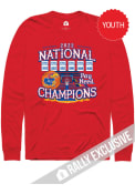 Kansas Jayhawks Youth Rally 2022 National Champs Banners T-Shirt - Red