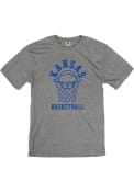Kansas Jayhawks Rally Basketball Fashion T Shirt - Grey