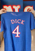 Gradey Dick Kansas Jayhawks Rally Player Name and Number T-Shirt - Blue