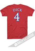 Gradey Dick Kansas Jayhawks Rally Basketball Player Name and Number T-Shirt - Red