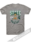 Malik Hall Michigan State Spartans Rally Basketball Caricature T-Shirt - Grey