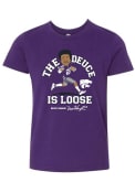 Deuce Vaughn Rally Youth Purple K-State Wildcats Football Player T-Shirt