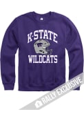 Rally Mens Purple K-State Wildcats Football Helmet Crew Sweatshirt