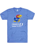 Jalon Daniels Kansas Jayhawks Rally Football Name and Number T-Shirt - Blue