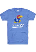 Devin Neal Kansas Jayhawks Rally Football Name and Number T-Shirt - Blue