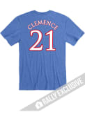 Zach Clemence Kansas Jayhawks Rally Basketball Name and Number T-Shirt - Blue