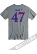 Jared Casey Kansas Jayhawks Rally Football Name and Number T-Shirt - Grey