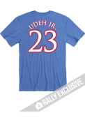 Ernest Udeh Jr Kansas Jayhawks Rally Basketball Name and Number T-Shirt - Blue