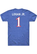 Kenny Logan Jr. Kansas Jayhawks Rally Football Name and Number T-Shirt - Blue