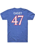 Jared Casey Kansas Jayhawks Rally Football Name and Number T-Shirt - Blue