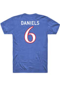 Jalon Daniels Kansas Jayhawks Rally Football Name and Number T-Shirt - Blue