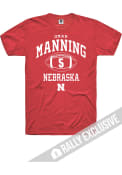 Omar Manning Nebraska Cornhuskers Rally Football Player Name and Number T Shirt - Red