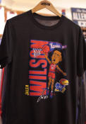 Jalen Wilson Kansas Jayhawks Rally Basketball Player Caricature T-Shirt - Black