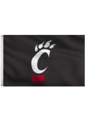 Black Cincinnati Bearcats 3x5 Black Grommet Silk Screen Grommet Flag