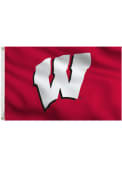 Wisconsin Badgers Team Logo Red Silk Screen Grommet Flag