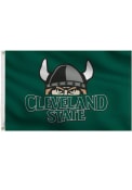 Cleveland State Vikings Team Logo Grommet Green Silk Screen Grommet Flag