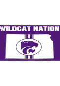 K-State Wildcats Logo In State Grommet Purple Silk Screen Grommet Flag
