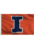 Illinois Fighting Illini 3x5 Orange Grommet Orange Silk Screen Grommet Flag