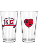 Kansas City Monarchs KC Heart Pint Glass