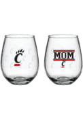 Red Cincinnati Bearcats 15oz Mom Stemless Wine Glass