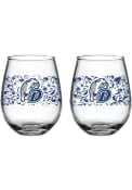 Drake Bulldogs 15oz Floral Stemless Wine Glass
