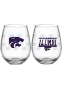 Purple K-State Wildcats 15 oz Alumni Stemless Wine Glass