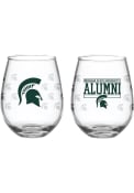 Michigan State Spartans 15 oz Alumni Stemless Wine Glass
