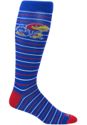 Kansas Jayhawks Stripe Dress Socks - Blue