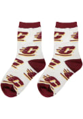 Central Michigan Chippewas Youth Allover Quarter Socks - Maroon